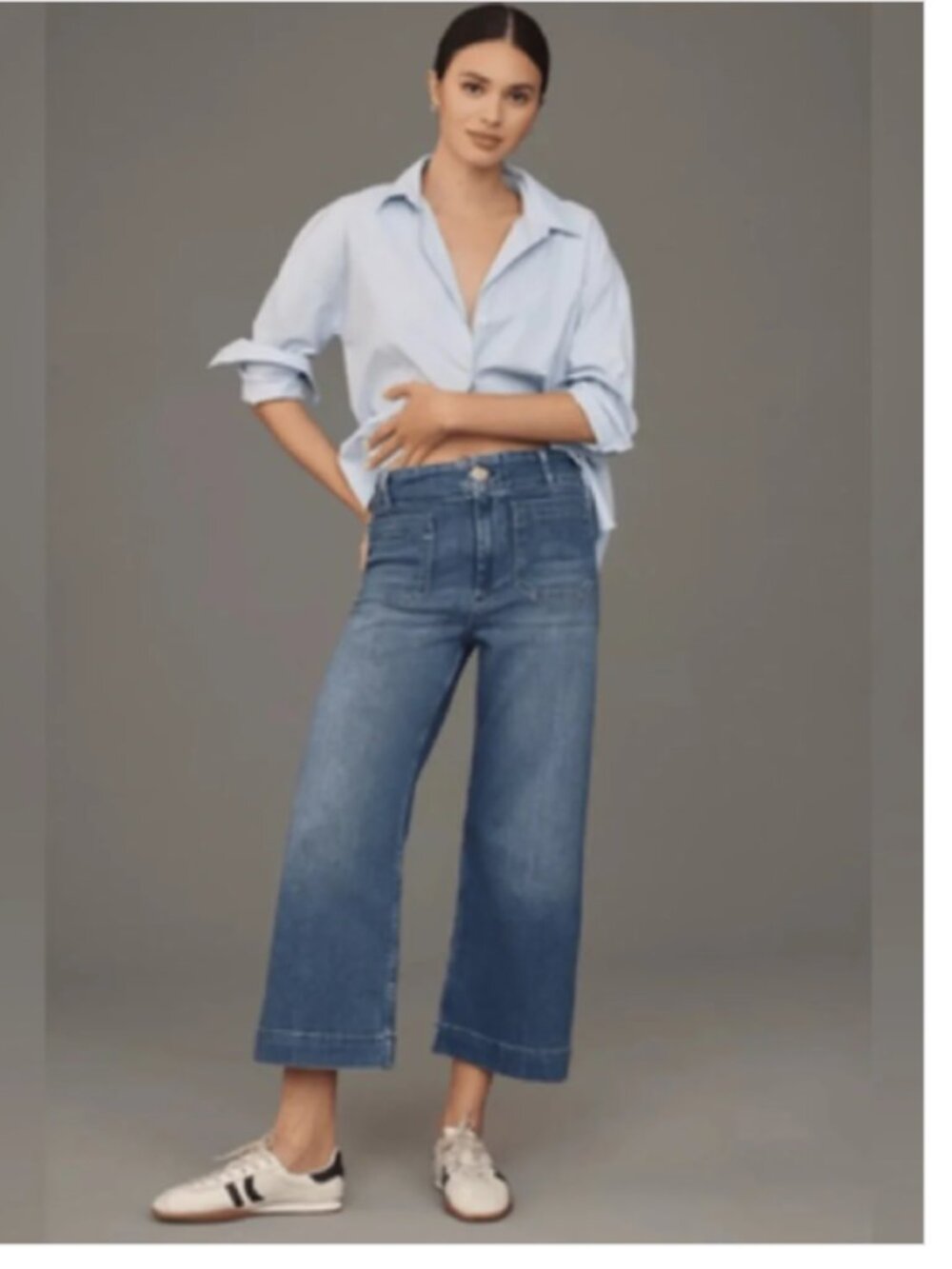 Maeve Colette High-Rise Wide-Leg Cropped Jeans size 28 NWT